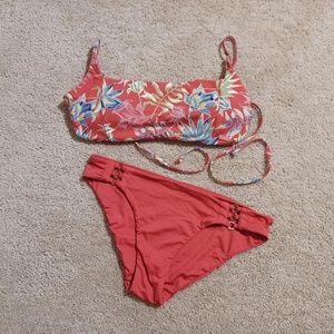 ROXY Softly Love Reversible Bralette M & Hipster Bikini Bottoms XS SET